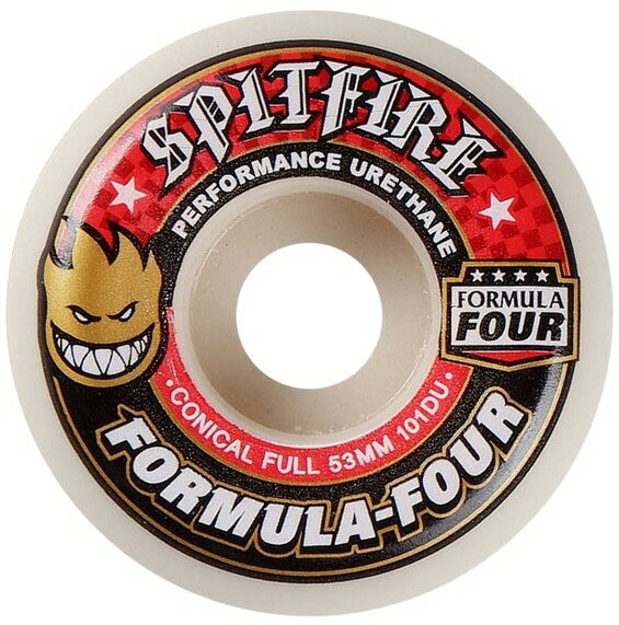 【スケートウィール】SPITFIRE(スピットファイア)FORMULA FOUR CONICAL FULL SHAPE RED(4個1セット)53mm【750】