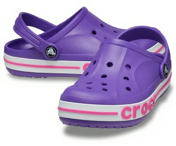 【送料込み（一部地域除く）】【キッズサンダル】crocs（クロックス）バヤバンド クロッグ キッズ207019-5AV PURPLE【470】
