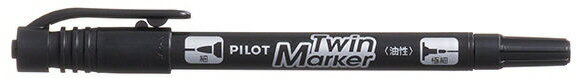 【文房具・事務用品】PILOT(パイロット)油性マーカー ツインマーカー 細・極細 ブラック MEF-12EU-B【620】