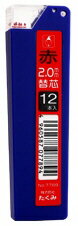 【文房具・建築現場用品】たくみノック式鉛筆 替芯12本入 芯の太さ約2.0mm 赤 7789【620】