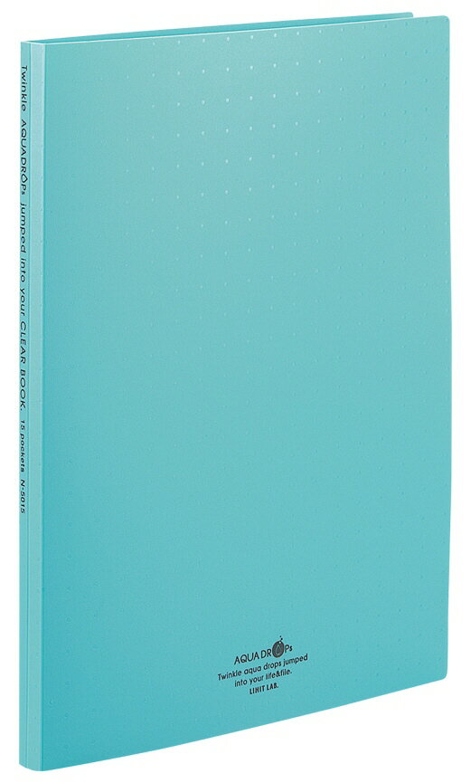 【文房具・事務用品】LIHIT LAB.(リヒトラブ)AQUA DROPs クリヤーブック(ポケット交換タイプ)青緑 A4サイズ N-5015-28【620】