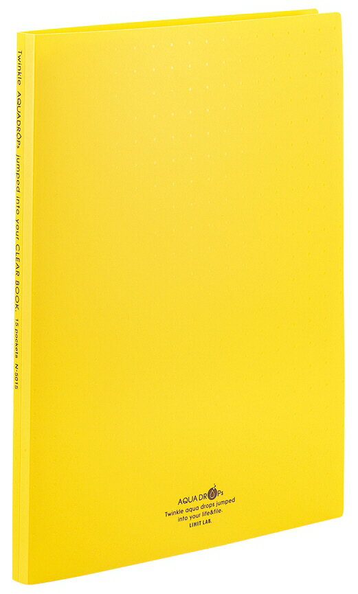 【文房具・事務用品】LIHIT LAB.(リヒトラブ)AQUA DROPs クリヤーブック(ポケット交換タイプ)黄 A4サイズ N-5015-5【620】