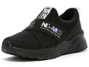 【キッズシューズ】MOONSTAR(ムーンスター)ni-mo(ニーモ) ジュニアスニーカー(ガールズ)スリッポンモデル NM J121 BLACK【470】(4)