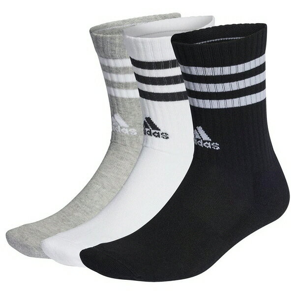 【カジュアルソックス】ADIDAS(アディダス)SPW クッション 3ST 3PクルーソックスEBB67【750】