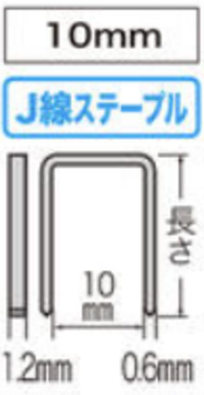 【送料込み】ステンレス J線ステープル マキタ　1025JS【460】