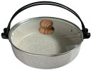 【調理器具】コーベックIH対応 ナチュルストーン すきやき鍋24cm ガラス蓋付【590】