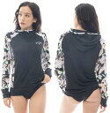 【送料込み(一部地域除く)】【マリン・水泳ウエア】BILLABONG(ビラボン)SHADOW TROPIC ZIP UP HOODEDレディース 長袖ラッシュパーカー BF013850【750】