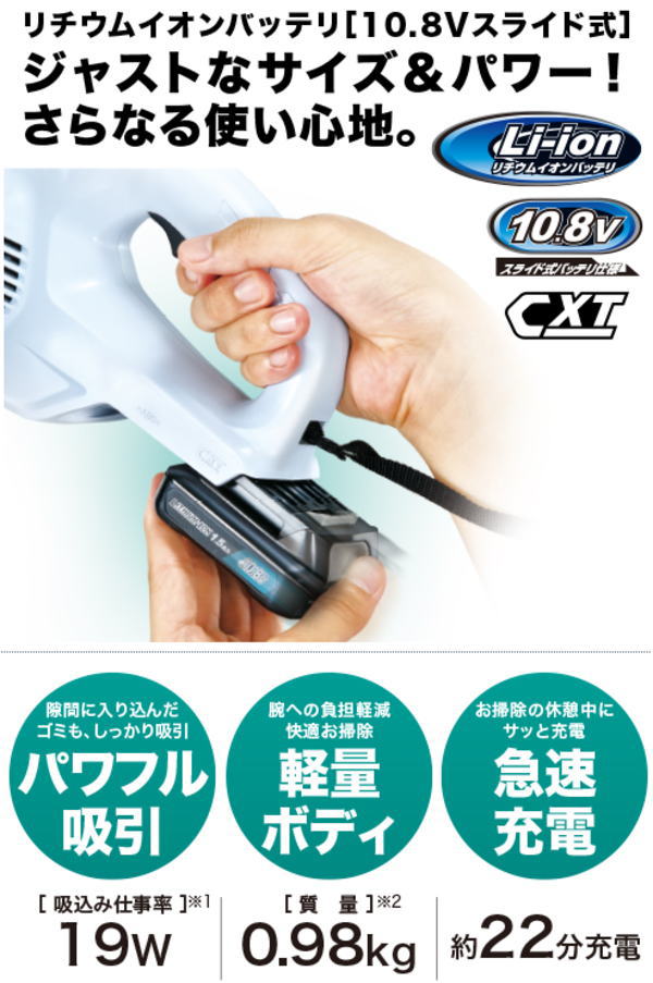 【送料込み】10.8V(1.5Ah) 充電式クリーナ マキタ CL106FDSHW【460】