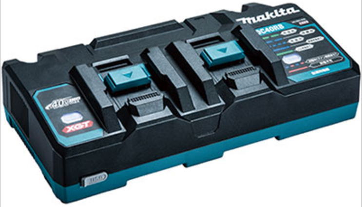 マキタ 40Vmax用 2口急速充電器 DC40RB 商品説明 USB機器充電可能(出力電流2.4A) ◆電圧　：　直流36V(40Vmax) ◆充電時間　：　2本同時 BL4025 実用充電:約19分 / フル充電:約28分 BL4040 実用充電:約31分 / フル充電:約45分 BL4050F 実用充電:約38分 / フル充電:約50分 BL4080F 実用充電:約60分 / フル充電:約76分 ※掲載商品の仕様、デザイン、生産国、発売時期は 予告なく 変更する場合がありますので、 　あらかじめご了承ください。 ※掲載画像の色彩は実際の商品及び印刷物と 　多少異なる場合があります。 ※メーカー希望小売価格はメーカーカタログに 　基づいて掲載しています。 発送詳細複数ご注文、またはメール便対応商品をご注文の場合は、ショッピングモールからの自動メールでは送料は確定しておりません。店舗よりメールにて確定送料をお知らせ致します。こちらの商品の送料は下記のとおりです。 ご注文確定前に必ずコチラをご確認の上ご購入をお願い致します・ご確認ください・配送について・返品、交換について{カテゴリ} makita MAKITA　充電式　バッテリ　バッテリー　蓄電池