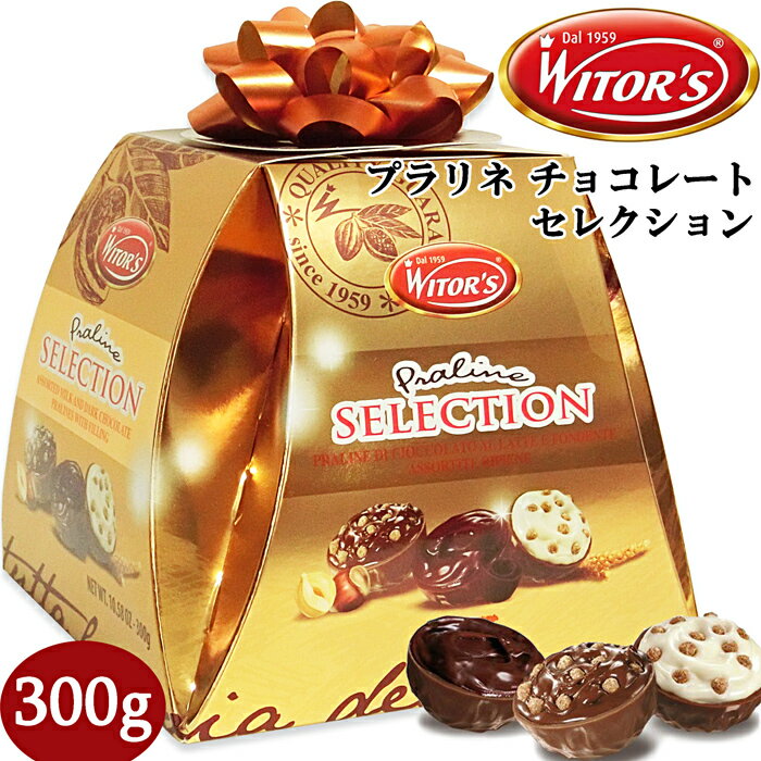 イタリア製★WITOR'S★チョコレート プラリネセレクション BOX 300g★3種のチョコレートアソート プレゼント お土産 個包装 ミルクチョコ ダークチョコ Praline SELECTION パーティー 業務用 お得用 バレンタイン ホワイトデーのサムネイル