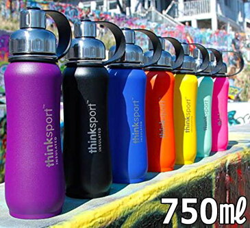 ★thinksport★真空断熱 保温保冷ステンレスウォーターボトル 大容量750ml★シンクスポーツステンレス水筒 おしゃれ スポーツジャグ25oz部活アウトドア登山キャンプ ステンレスボトルインテリアギフト可愛いお揃いかわいいインスタ直飲み水筒サイクリングツーリング二重構造