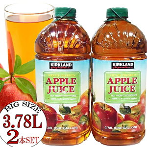 ★KIRKLAND★大容量 2ガロン 100％フレッシュ アップルジュース★3.78L×2本セット★ストレート FRESH PRESSED APPLE JUICE 業務用 お得用 パーティー 誕生日 クリスマス お祝い