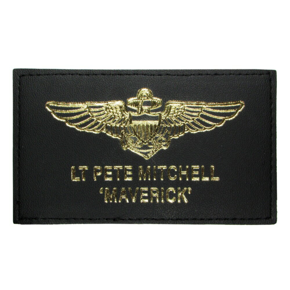 米軍 ワッペン トップガン2 LT PETE MITCHELL `MAVERICK‘ レザーネームタグ ベルクロ付 米軍グッズ 米軍ワッペンのサムネイル