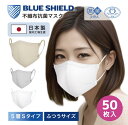 【送料無料】【新モデル】【生活支援特価 30枚+20枚増量中】ブルーシールドマスク プロ 5層 Sタイプ ふつうサイズ 50枚入 個包装 日本製JIS医療用クラ...