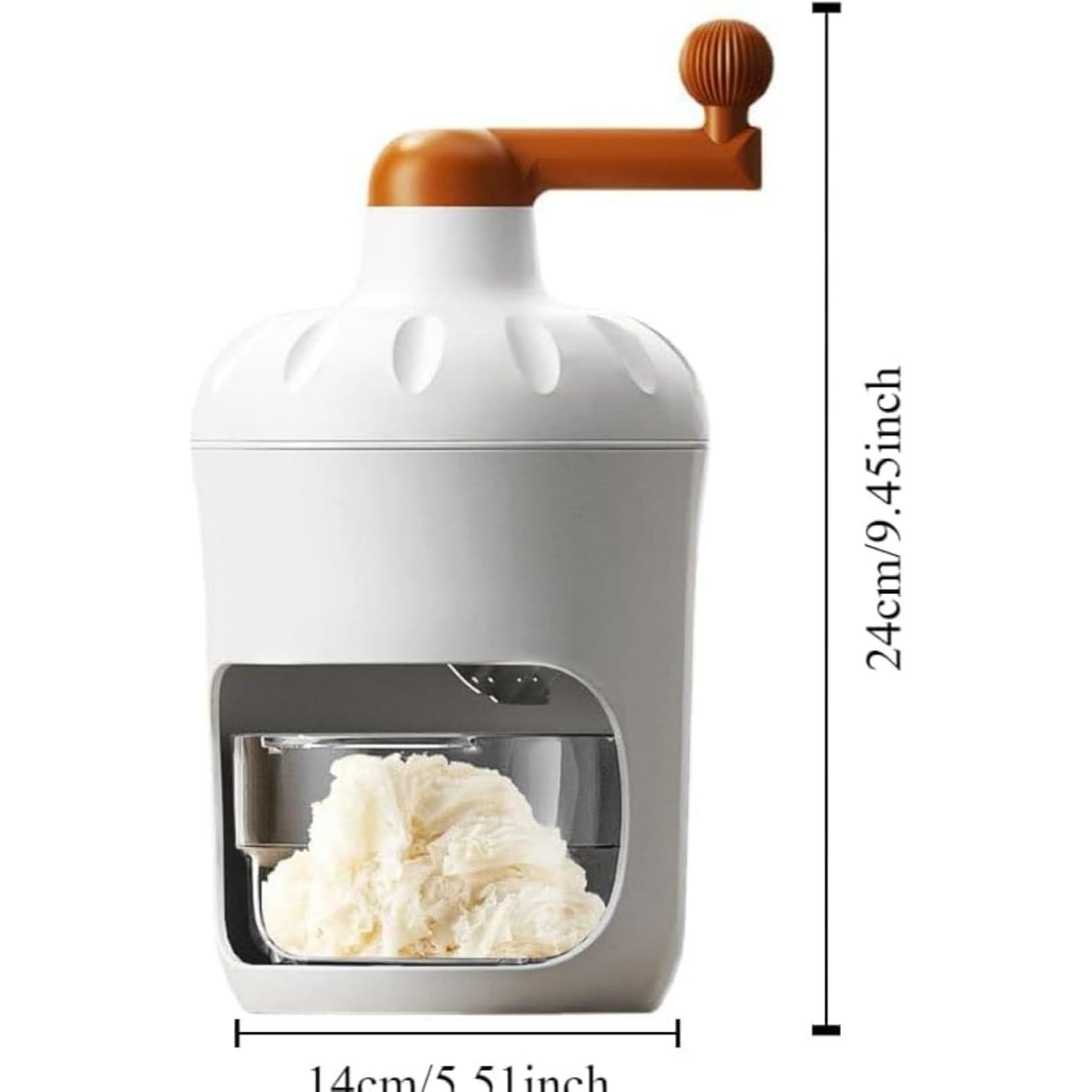 【手動 ふわふわかき氷機】ミニ ハンドクラッシャー｜家庭用 ポータブル コンパクト設計｜簡単操作 省力 子供でも使える｜夏祭り キャンプ アウトドア かき氷作り キッチン道具 アイス削り器 氷の型が二つあります