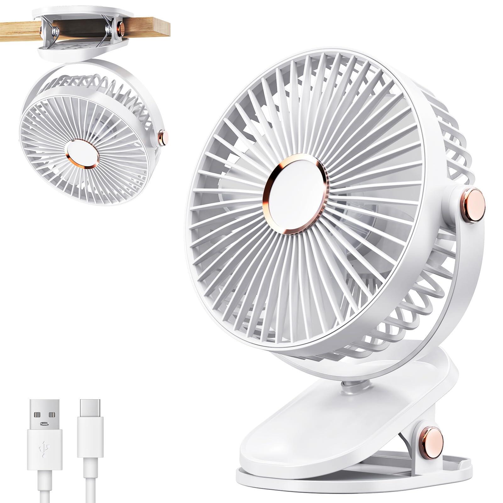 卓上扇風機 クリップ 小型 USB扇風機 【4000mAh大容量バッテリー内蔵】 USBファン 20dB静音 USB-C充電..