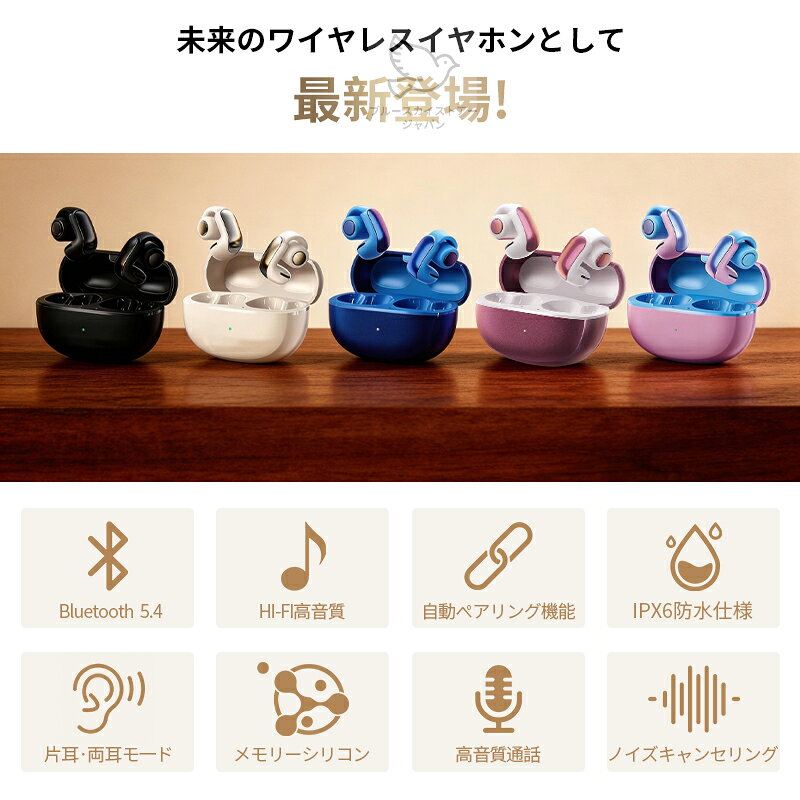 ＼耳を塞がない／ ワイヤレスイヤホン ワイヤレス イヤホン bluetooth ブルートゥース イヤホン bluetooth イヤホン ノイズキャンセリンク bluetooth5.4 耳かけ型 耳掛け 自動ペアリング Type‐C充電 高音質 低遅延 左右分離 マイク付き 軽型 両耳通話 iPhone Android対応 blueskystore-10000986 ブルースカイストアージャパン サンプル画像3