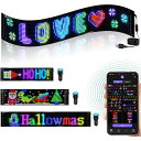LEDカラーサイン スクロールメッセージボード LEDパネルカーサインディスプレイ Bluetooth アプリコントロール 折りたたみ式 フレキシブル アプリ付き 16 * 64ピクセル 家庭用 車用 店舗用 広告用