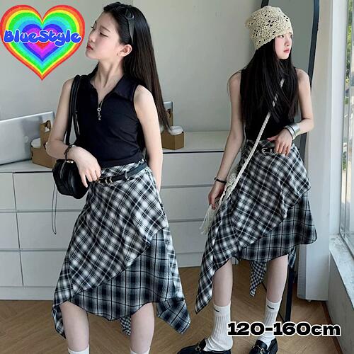 韓国 子供服 韓国キッズ服 女の子 セットアップ GIRLS セットアップ 2点セットBlueStyle bluestyle ブルースタイル 制服風 着回しコーデ 上下セット 可愛い キッズ服 韓国風 春服 春夏 ギャル キッズ ギャル