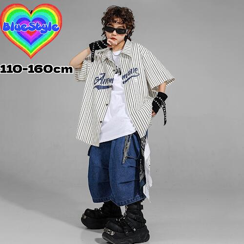 乐天商城 - 韓国 子供服 キッズダンス衣装 セットアップ ヒップホップ ストリート 男の子 セットアップ 韓国 キッズ服 ティーンズ キッズ 男の子 女の子 ガールズ HIPHOP BlueStyle ブルースタイル オールシーズン