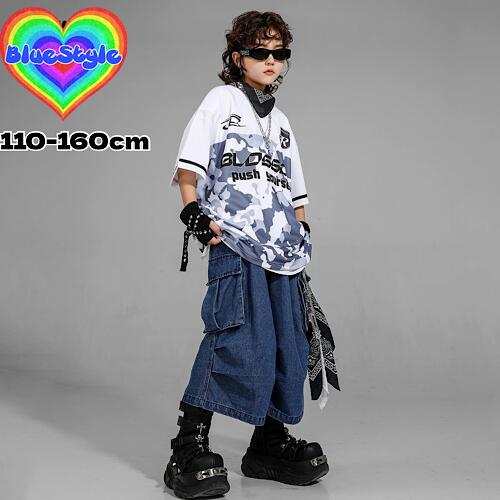 乐天商城 - 韓国 子供服 キッズダンス衣装 セットアップ ヒップホップ ストリート 男の子 セットアップ 韓国 キッズ服 ティーンズ キッズ 男の子 女の子 ガールズ HIPHOP BlueStyle ブルースタイル オールシーズン