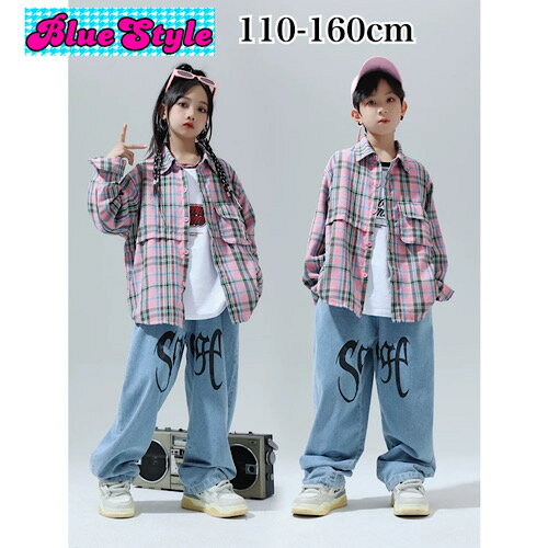 乐天商城 - 韓国 子供服 キッズダンス衣装 セットアップ ヒップホップ ストリート 男の子 セットアップ 韓国 キッズ服 ティーンズ キッズ 男の子 女の子 ガールズ HIPHOP BlueStyle ブルースタイル オールシーズン 上下セット