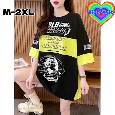 乐天商城 - 韓国 レディース服 韓国 レディース トップス レディース 韓国服 Tシャツ シンプル Tシャツ 着回しコーデ 体型カバー 半袖Tシャツ ブルースタイル BlueStyle オーバーサイズ