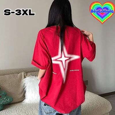 韓国 レディース服 韓国 レディース トップス レディース 韓国服 Tシャツ シンプル Tシャツ 着回しコーデ 体型カバー 半袖Tシャツ ブルースタイル BlueStyle オーバーサイズ