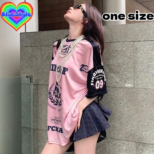 乐天商城 - 韓国 レディース服 韓国 レディース トップス レディース 韓国服 Tシャツ シンプル Tシャツ 着回しコーデ 体型カバー 半袖Tシャツ ブルースタイル BlueStyle オーバーサイズ 原色カラー