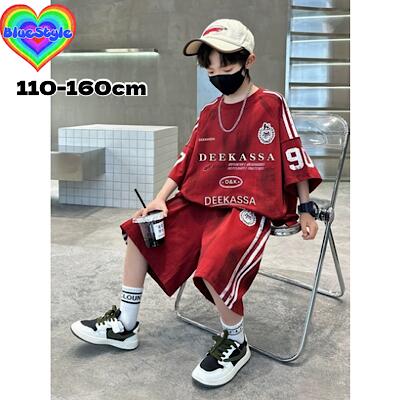 乐天商城 - 韓国 子供服 キッズダンス衣装 セットアップ ヒップホップ ストリート 男の子 セットアップ 韓国 キッズ服 ティーンズ キッズ 男の子 女の子 ガールズ HIPHOP BlueStyle ブルースタイル 上下セット 春夏 夏コーデ