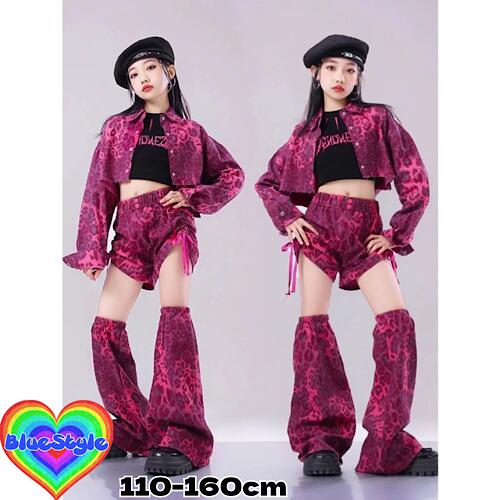 乐天商城 - 韓国 子供服 キッズダンス衣装 セットアップ ヒップホップ ストリート 女の子 セットアップ 韓国 キッズ服 ティーンズ キッズ 女の子 ガールズ HIPHOP BlueStyle ブルースタイル ショート 上下セット