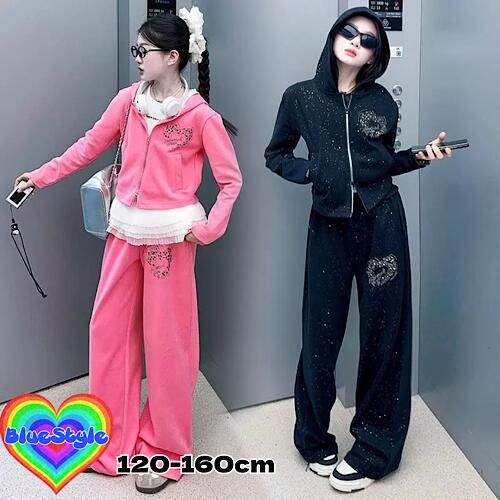 乐天商城 - 韓国 子供服 キッズダンス衣装 セットアップ ヒップホップ ストリート 女の子 セットアップ 韓国 キッズ服 ティーンズ キッズ 女の子 ガールズ HIPHOP BlueStyle ブルースタイル ショート 上下セット