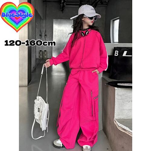 乐天商城 - 韓国 子供服 キッズダンス衣装 セットアップ ヒップホップ ストリート 女の子 セットアップ 韓国 キッズ服 ティーンズ キッズ 女の子 ガールズ HIPHOP BlueStyle ブルースタイル ショート 上下セット