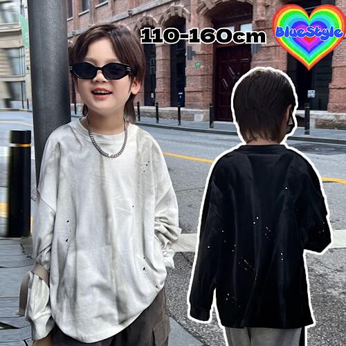 乐天商城 - 韓国 子供服 韓国キッズ服 男の子 トップス 男の子 Tシャツ 可愛い トップス ユニセックス パーカー お出かけコーデ ブルースタイル 女の子 Tシャツ ダンス トップス 春服 春夏 春コーデ