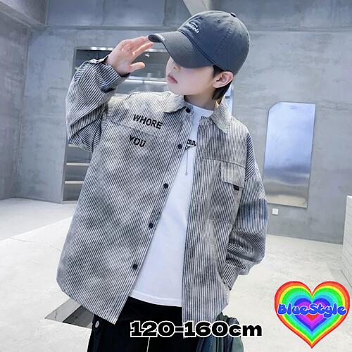 乐天商城 - 韓国 子供服 韓国キッズ服 薄手アウター BOYSアウター 秋服 シャツ アウター お出かけコーデ ダンス ユニセックス 男女兼用 bluestyle ブルースタイル BlueStyle 韓国風 男の子 トップス シャツ