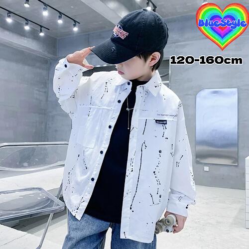 乐天商城 - 韓国 子供服 韓国キッズ服 薄手アウター BOYSアウター 秋服 シャツ アウター お出かけコーデ ダンス ユニセックス 男女兼用 bluestyle ブルースタイル BlueStyle 韓国風 男の子 トップス シャツ