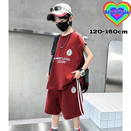 韓国 子供服 キッズダンス衣装 セットアップ ヒップホップ ストリート 男の子 セットアップ 韓国 キッズ服 ティーンズ キッズ 男の子 女の子 ガールズ HIPHOP BlueStyle ブルースタイル 上下セット 春夏 夏コーデ