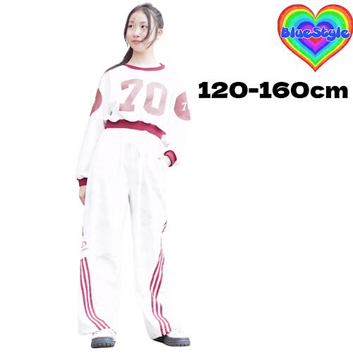 乐天商城 - 韓国 子供服 キッズダンス衣装 セットアップ ヒップホップ ストリート 女の子 セットアップ 韓国 キッズ服 ティーンズ キッズ 女の子 ガールズ HIPHOP BlueStyle ブルースタイル ショート 上下セット