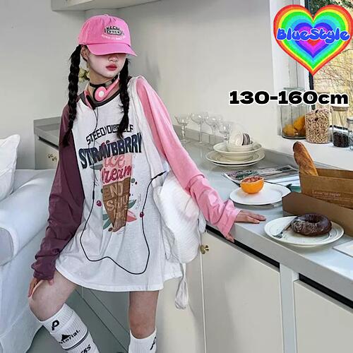 乐天商城 - 韓国 子供服 韓国キッズ服 女の子 トップス BOYS Tシャツ 春服 女の子 Tシャツ お出かけコーデ ダンス ユニセックス bluestyle ブルースタイル BlueStyle 韓国風春夏 Tシャツ