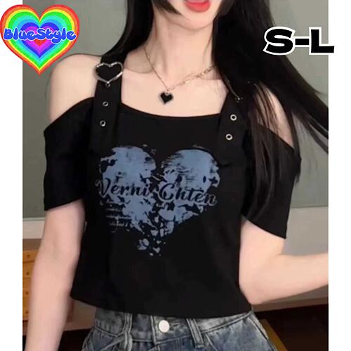 乐天商城 - 韓国 レディース服 韓国 レディース トップス レディース 韓国服 Tシャツ シンプル Tシャツ 着回しコーデ 体型カバー 半袖Tシャツ ブルースタイル BlueStyle ギャル コーデ y2kコーデ