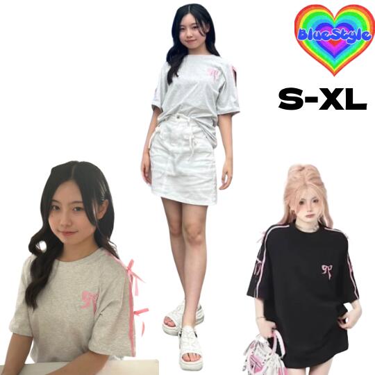 乐天商城 - 韓国 レディース服 韓国 レディース トップス レディース 韓国服 Tシャツ シンプル Tシャツ 着回しコーデ 体型カバー 半袖Tシャツ ブルースタイル BlueStyle オーバーサイズ