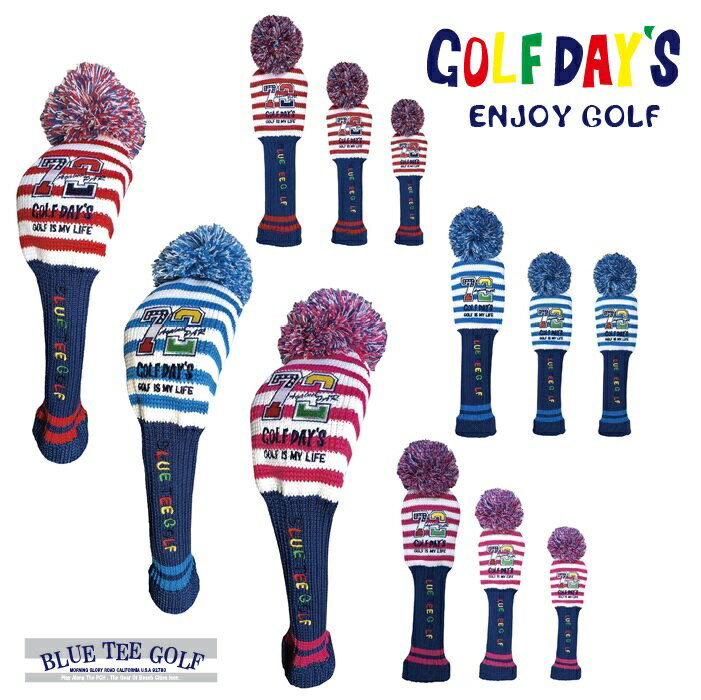  BLUE TEE GOLF California  ポリエステル　ニット ヘッドカバー 