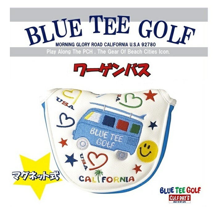 ☆ブルーティーゴルフ　BLUE TEE GOLF California マレット型パターカバーLimited Production BLACK TEE LABEL