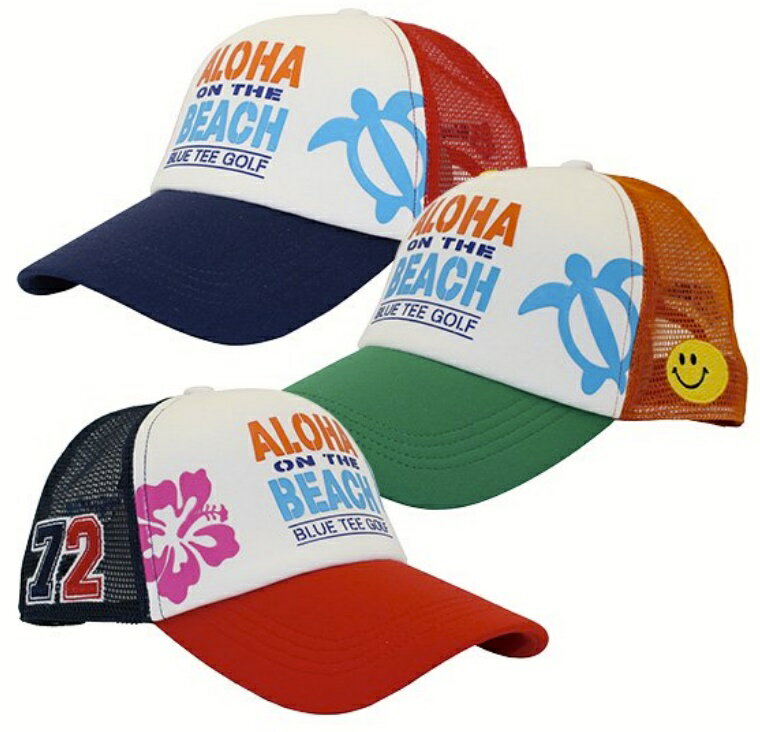 BLUE TEE GOLF 【ALOHA ON THE BEACH】 メッシュ キャップ 【CP006】 帽子 ハット ブルーティーゴルフ...