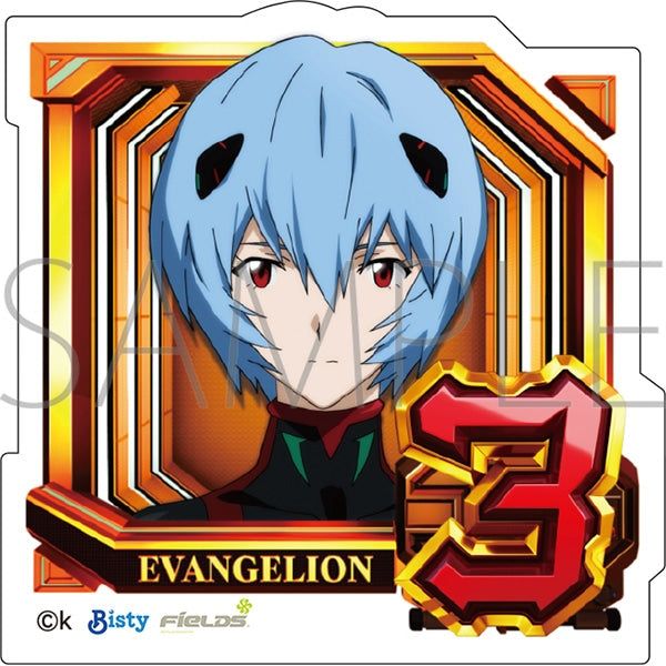 エヴァンゲリオン　ダイカットステッカー／通常図柄（3・アヤナミレイ（仮称））、ぱちんこシン・エヴ..