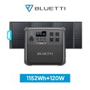 BLUETTI ポータブル電源 ソーラーパネル セット AC180 PV120W 1152Wh/1800W 60分満充電 5年保証 蓄電池 大容量 リン酸鉄 長寿命 バックアップ電源（サージ2700W）UPS機能 節電対策 防災グッズ 停電対策 キャンプ 車中泊