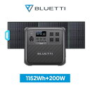 BLUETTI ポータブル電源 ソーラーパネル セット AC180 200W 1152Wh/1800W 60分満充電 5年保証 蓄電池 大容量 リン酸鉄 長寿命 バックアップ電源（サージ2700W）UPS機能 節電対策 防災グッズ 停電対策 キャンプ 車中泊