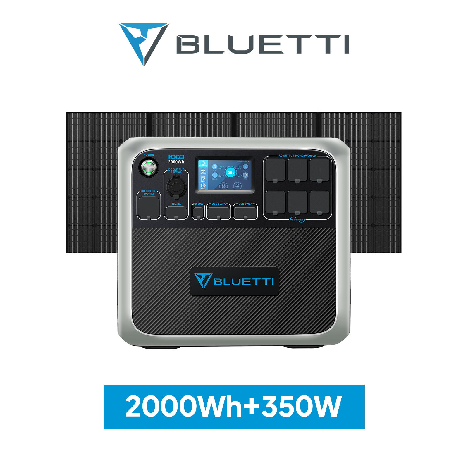 【クーポン利用で199,600円】BLUETTI ポータブル電源 ソーラーパネル セット AC200P+350W 大容量 蓄電池 家庭用 2000W リン酸鉄 電動工..