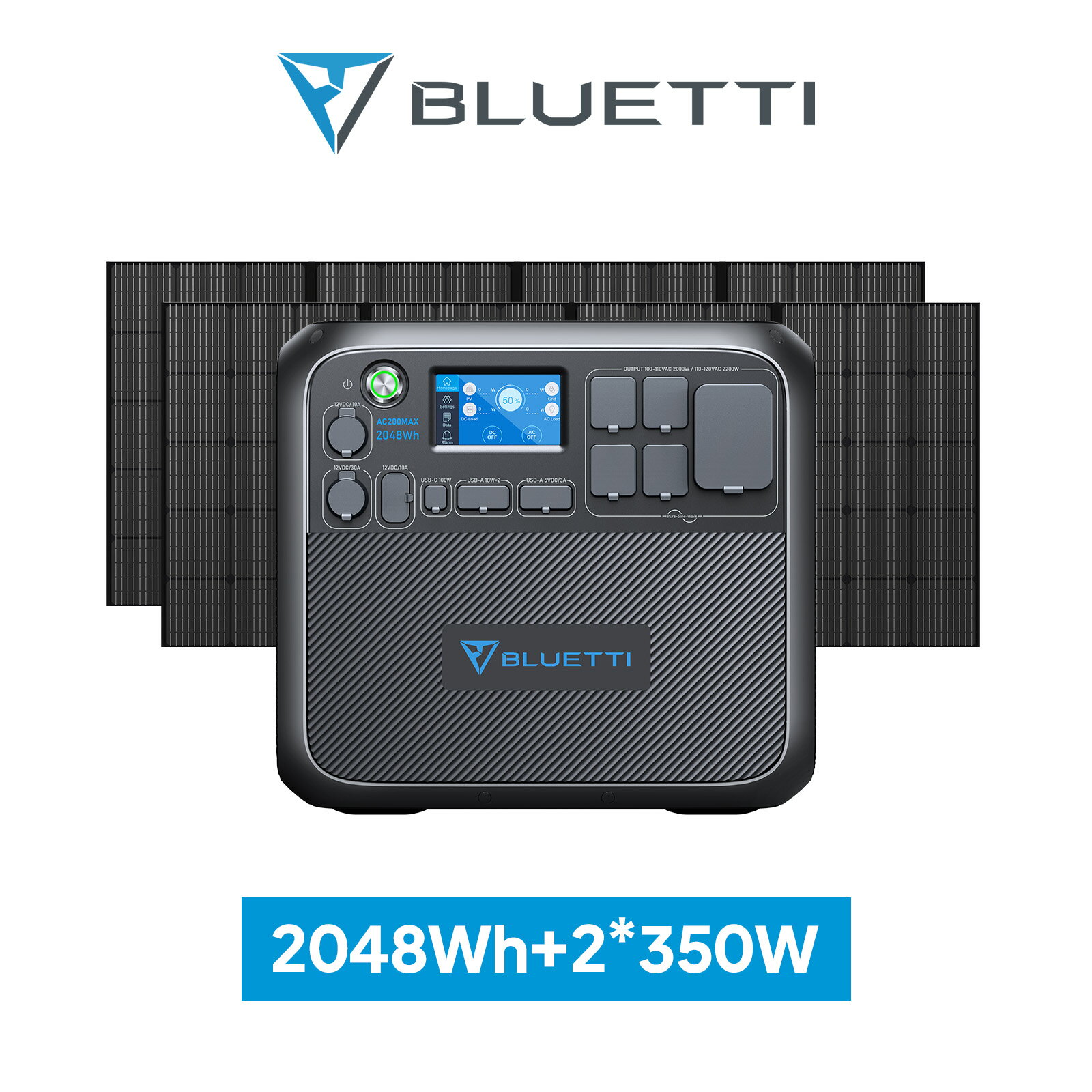 BLUETTI ݡ֥Ÿ 顼ѥͥ å AC200MAX+2PV350W 2048Wh/2200W 350W顼 Ŵ ۸ȯ ȯŵ ɺҥå  ХååŸ  ȥɥ   к к 