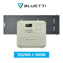 【クーポン利用で108,000円】BLUETTI ポータブル電源 ソーラーパネル セット AORA100+350W 1152Wh/1800W 日本限定モデル 耐熱防火設計 60分満充電 大容量 家庭用蓄電池 5年保証 リン酸鉄 長寿命 バックアップ電源(サージ2700W) UPS機能 APP遠隔操作 防災グッズ